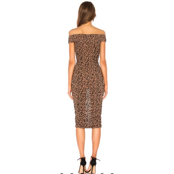 MAJORELLE Tabitha Midi Dress in Tan Leopard S - Picture 5 of 17